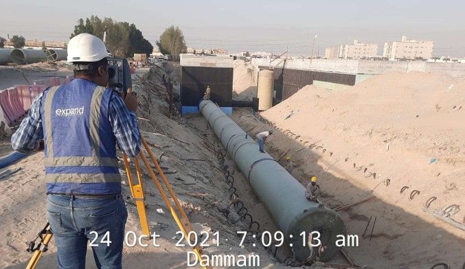 إنشاء خطوط نقل مياه الصرف الصحي المعالجة ثلاثياً لري المزروعات بالدمام